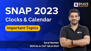 SNAP 2023  Important QA amp DI Topics  Clocks amp Calendar  BYJUS MBA snapexam snap2023 [upl. by Melitta]