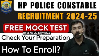 HP Police Recruitment 2024  Free Mock Test  How to Enroll [upl. by Tindall]