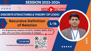 DSTL16 Recursive Definition of Relation  Set Theoryamp Relations  Discrete Structures [upl. by Nylde]