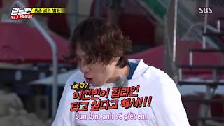 Lee Kwang Soo đòi quotgiếtquot Lee Sun Bin vì bắt mình trèo lên cáp treo  running man funny moments [upl. by Kalam32]