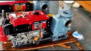 Coba tes hidupkan mesin pompa air modern 4 inch dengan penggerak yanmar TF 85 HP [upl. by Aikimat844]