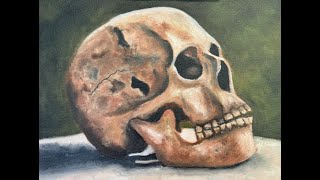 Alla Prima Skull Oil Painting  Spooky Halloween Painting [upl. by Belden]