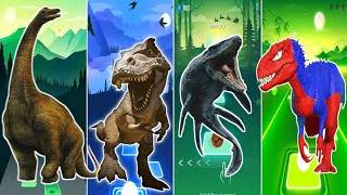 🦕JurassicWorld Dinosaurus🆚The Tyranosaurus🆚The Mosasaurus🆚The Indoraptor CoffinDance Song TilesHop [upl. by Orpheus]