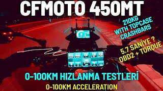 Cfmoto 450MT 0100km Hızlanma Testleri  450MT Obd2 Bluetooth Torque Verileri [upl. by Baird6]