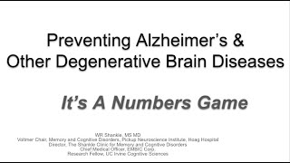 Preventing and Treating Alzheimers and Related Neurodegenerative Diseases Its a Numbers Game [upl. by Navar]