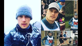 Sam Heughan  Walking in the Scottish hills amp Stirling Marathon [upl. by Ahseiyt433]