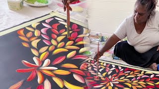 Aboriginal Artist Seamlessly Paints Bush Medicine Leaves  WooGlobe [upl. by Atsok151]