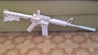 How to make a paper gun that shoots M4 assault rifle [upl. by Lizzie]