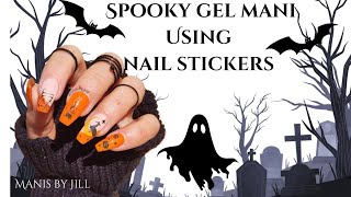 Halloween gel nailsnail stickersbeetles gel polish [upl. by Lemmor]