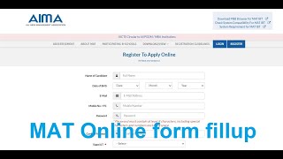 MAT Online form fillup 20212022 [upl. by Aynatahs]