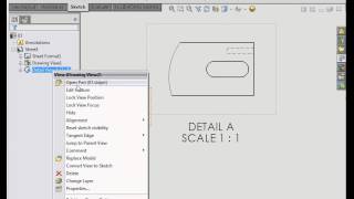 How to create an excerpted detail view in your drawing  SOLIDWORKS Tutorials [upl. by Felice]