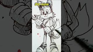 Pendrawing Tails in 10secs30secs5mins30mins 1hr2hrs drawing art shorts sonic [upl. by Emily72]