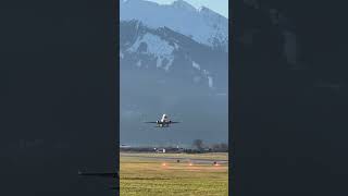 Embraer Lineage 1000 High Performance Take Off at Innsbruck Airport LOWI RWY 08 [upl. by Yetak863]