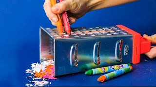 30 SURPRISING USES OF CRAYONS  Awesome Crafts by 5Minute DECOR [upl. by Elvyn625]