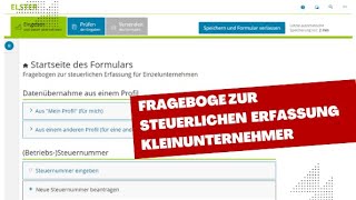 Kleinunternehmer Fragebogen zur steuerlichen Erfassung [upl. by Tiffany]