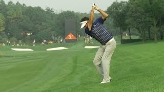 Bubba Watson crushes his approach on a par5 at HSBC Champions [upl. by Einnij]