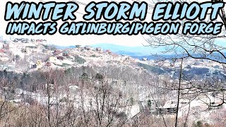 WINTER STORM ELLIOTT SLAMS GATLINBURG PIGEON FORGE SubZero Temps WInd Snow [upl. by Rosalinda]