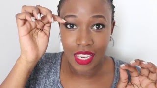 HOW TO WEAR FALSE EYELASHES FOR THE FIRST TIME  Life List 21 [upl. by Ardisi]