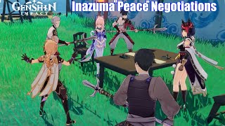 Genshin Impact  Kokomi amp Kujou Sara Peace Negotiations Shogunate vs Resistance [upl. by Kammerer691]