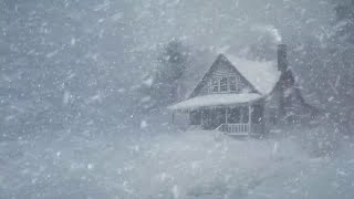 Schneesturm Vor Dem Holzhaus  Hilft Ihnen Gut Zu Schlafen Das Weiße Rauschen Der Natur [upl. by Eikceb]