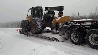 UNLOADING THE CAT 535D SKIDDER [upl. by Aohk]