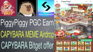 PiggyPiggy PGC Earning Capaybara Meme Airdrop And Bitget offer In Telugu [upl. by Kerrin]