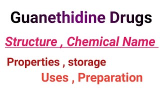 Guanethidine Drug  Guanethidine drug structure and chemical name  in hindi [upl. by Poucher14]