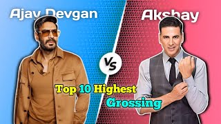 Akshay Kumar Vs Ajay Devgan Top 10 Highest Grossing Movies 🤯 [upl. by Kcaz655]