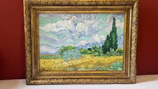 Wheat Field with Cypresses framed Van Gogh replica [upl. by Erihppas]