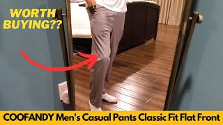 Worth It COOFANDY Mens Casual Pants Classic Fit Flat Front Pants Lightweight Elastic Waist Golf [upl. by Legnaleugim]