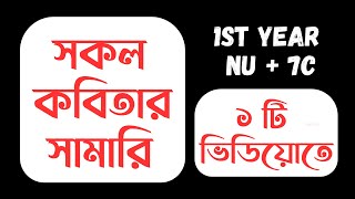 All Important Poems Summary in Bangla  Honours 1st year  Introduction to Poetry [upl. by Towne]