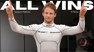 Jenson Button  All 15 wins [upl. by Enerehs]