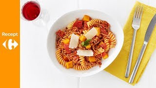 Pasta met butternut chorizo gehakt en tomaten [upl. by Skye]