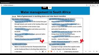 Geography Grade 10 Term 4 Water Management in South Africa [upl. by Annahsit]