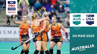 FIH Hockey Pro League 202223 Australia vs USA Women Game 2  Highlights [upl. by Brazee]