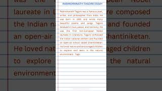 Rabindranath Tagore essay in english  Paragraph on rabindranath tagore [upl. by Angelico]