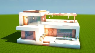 MODERNE LUXUSVILLA mit POOL in MINECRAFT bauen TUTORIAL HAUS 312 [upl. by Eustis654]