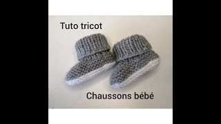 Tuto tricot chaussons bébé tout simple💖💖 [upl. by Kyne909]