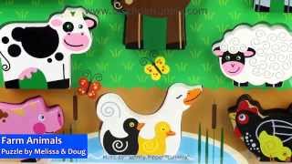 Farm Animals Chunky Puzzle by Melissa amp Doug LCI3723 [upl. by Wendall]