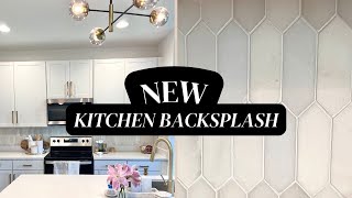 DIY Kitchen Backsplash Tile White and Gold Kitchen Home Depot Suburb Tile New Build 2022 [upl. by Ahsel]