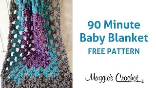 90 Minute Baby Blanket Free Crochet Pattern  Right Handed [upl. by Eenobe330]