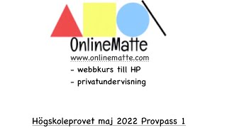 Högskoleprovet maj 2022 Provpass 1 Uppgift 21 [upl. by Tekcirk]