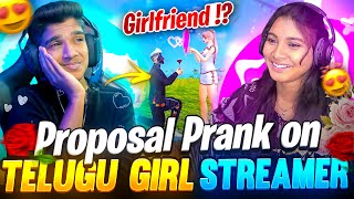 🌹PROPOSAL PRANK😨 ON 😍TELUGU CUTE GIRL💕 STREAMER  1 VS 4🤬 FREE FIRE IN TELUGU dfg freefire [upl. by Aeli717]