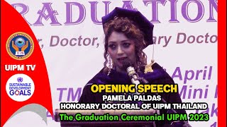 OPENING SPEECH PAMELA PALDAS HONORARY DOCTORAL OF UIPM THAILAND [upl. by Llenehc]