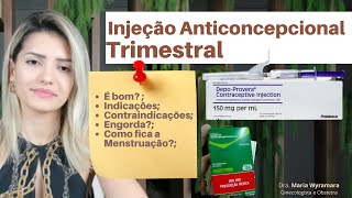 Injeção Anticoncepcional Trimestral  DepoProvera  Demedrox  acetato de medroxiprogesterona [upl. by Rooney]