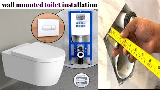 how to Install wall mounted toilet geberit wall hung toilet installation home plumbing [upl. by Eirojam]