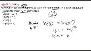 Algorithm PYQ GATE CS 2012 [upl. by Kristofer]