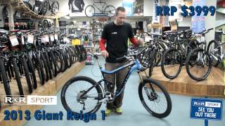 2013 Giant Reign 1 Mountain Bike Review [upl. by Matrona]