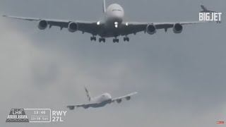 London Heathrow Airport 27L Overhead Arrivals [upl. by Telrahc795]