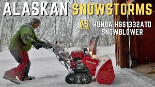 IS IT WORTH THE PRICE TAG The 2024 Honda HS1332ATD Snowblower in Action after a Snowstorm in Alaska [upl. by Aitercul]